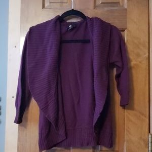 Burgundy slim fit cardigan with large collar